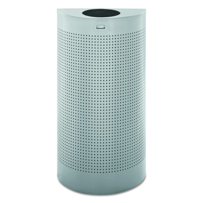 244657 Designer Line Silhouettes Waste Receptacle, 12 gal, Steel, Silver Metallic - Image 1
