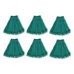 Tube Mop, Microfiber, Green, Medium, 5" Green Headband, 6/Carton