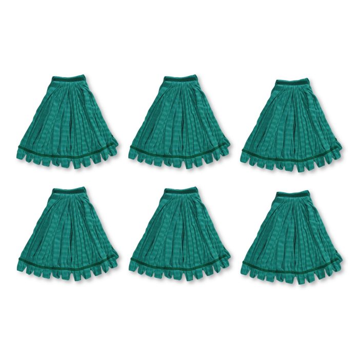 15187815 Tube Mop, Microfiber, Green, Medium, 5" Green Headband, 6/Carton - Image 1