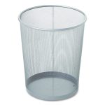 Steel Mesh Wastebasket, 5 gal, Steel Mesh,  Silver