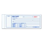 Receipt Book, Three-Part Carbonless, 7 x 2.75, 4 Forms/Sheet, 50 Forms Total