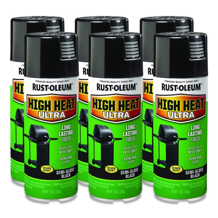 15039066 High Heat Enamel Spray Paint, Semi-Gloss Black, 12 oz Aerosol Can, 6/Carton - Image 1