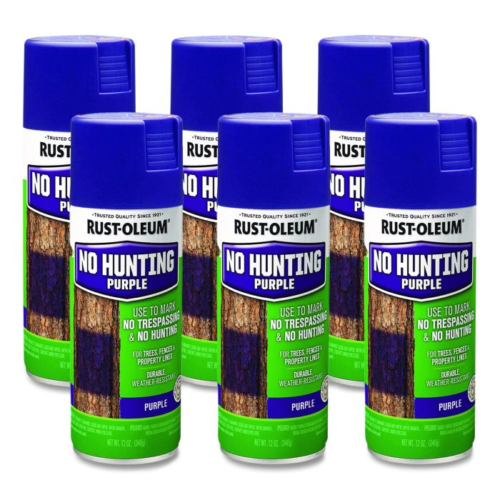15046311 Specialty No Hunting Purple Spray Paint, Flat No Hunting Purple, 12 oz Aerosol Can, 6/Carton - Image 1