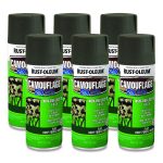 Camouflage Spray Paint, Flat Deep Forest Green, 12 oz Aerosol Can, 6/Carton