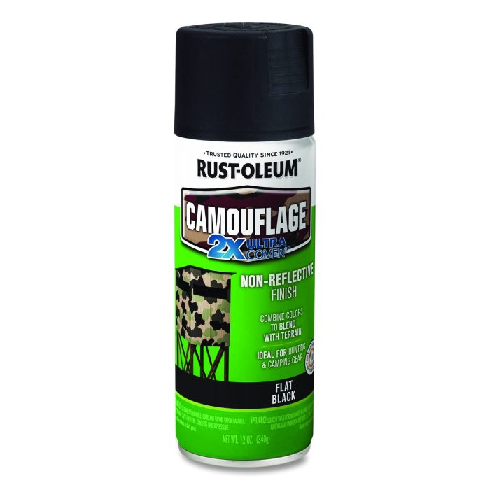 15035095 Camouflage Spray Paint, Flat Black, 12 oz Aerosol Can - Image 1