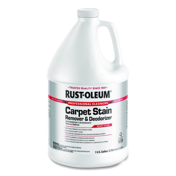 15065830 Professional Carpet Stain Remover Plus Deodorizer, Lemon Scent, 1 gal Jug, 4/Carton - Image 1