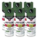 Stops Rust 5-in-1 Spray Paint, Satin Earthy Green, 12 oz Aerosol Can, 6/Carton
