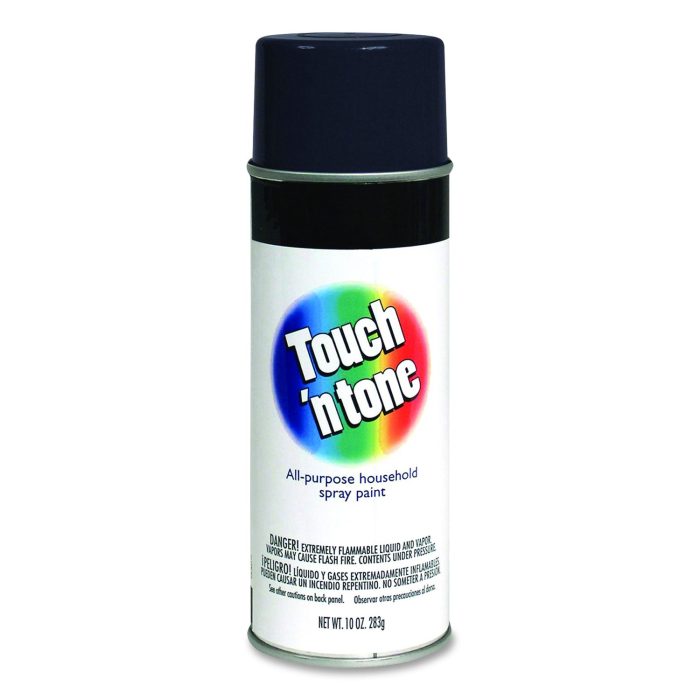 15113524 Touch'n Tone Spray Paint, Flat Black, 10 oz Aerosol Can, 6/Carton - Image 1