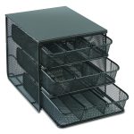 Onyx Three Drawer Hospitality Organizer, 7 Compartments, 11.5 x 8.25 x 8.25, Black