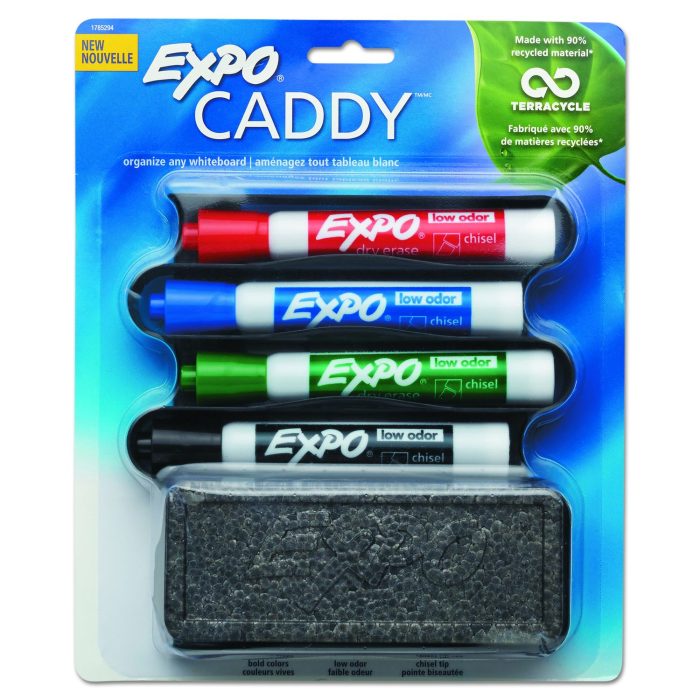 271069 Whiteboard Caddy Set, Broad Chisel Tip, Assorted Colors, 4/set - Image 1