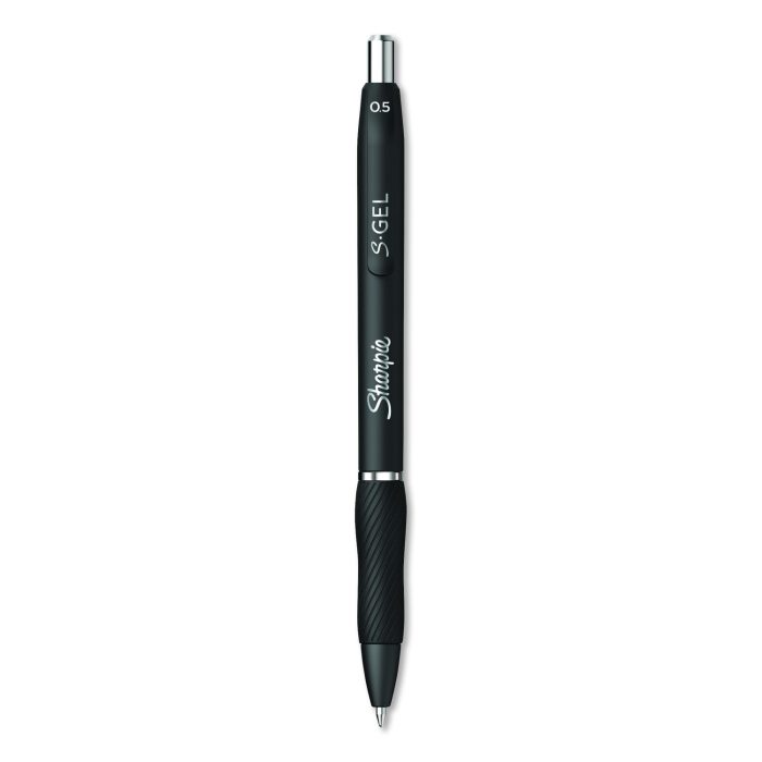 635291 S-Gel High-Performance Gel Pen, Retractable, Fine 0.5 Mm, Black Ink, Black Barrel, Dozen - Image 1