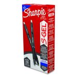S-Gel High-Performance Gel Pen, Retractable, Medium 0.7 Mm, Blue Ink, Black Barrel, Dozen