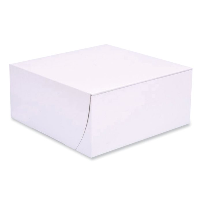 846329 Bakery Boxes, Standard, 9 X 9 X 4, White, Paper, 200/carton - Image 1