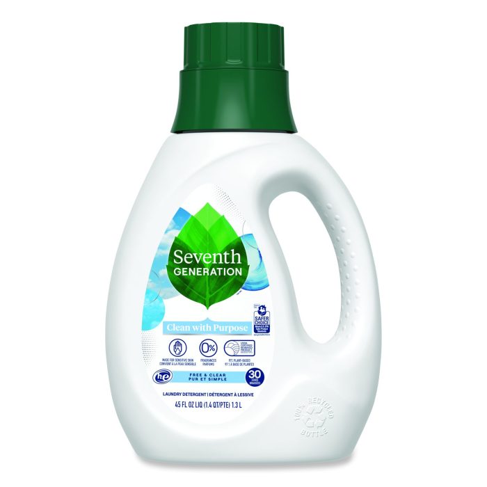 835517 Natural Liquid Laundry Detergent, Fragrance-Free, 45 oz Bottle, 6/Carton - Image 1