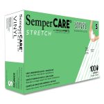 Stretch Vinyl Examination Gloves, Powder-Free, Small, 5 mil Thick, 9.45" Long, Cream, 100/Box, 10 Boxes/Carton