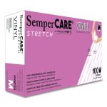 Stretch Vinyl Examination Gloves, Powder-Free, Medium, 5 mil Thick, 9.45" Long, Cream, 100/Box, 10 Boxes/Carton