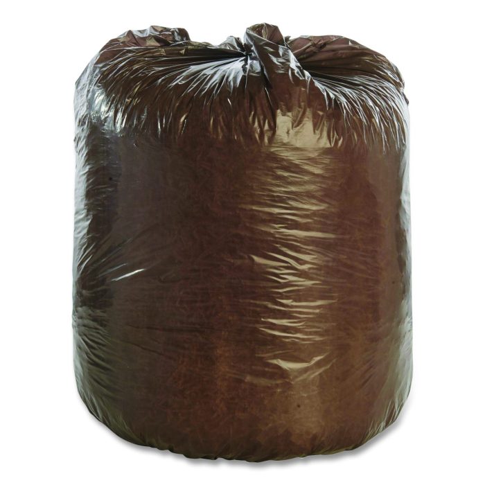 15109562 Controlled Life-Cycle Plastic Trash Bags, 39 Gal, 1.1 Mil, 33" X 44", Brown, 40/box - Image 1