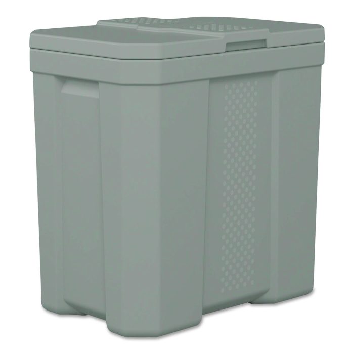 15073539 Salt Box, 28 gal, 23.75 x 15.75 x 23.75. Dove Gray - Image 1
