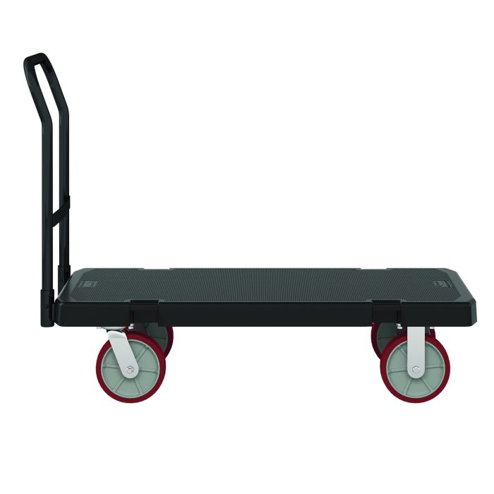 15036098 Resin Platform Truck, 1,600 lb Capacity, 24.25 x 52.25 x 41, Black - Image 1