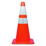 Traffic Cone, 14 X 14 X 28, Orange/silver