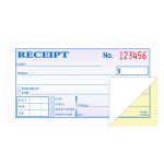 Money and Rent Receipt Books, Two-Part Carbonless, 4.78 X 2.75, 50 Forms Total