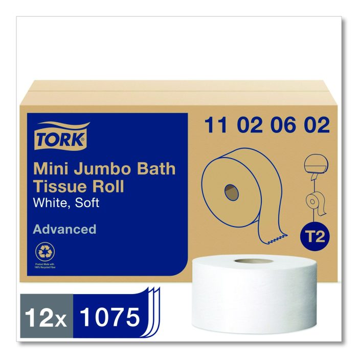 830515 Advanced Jumbo Bath Tissue, Septic Safe, 2-Ply, 3.48" x 751 ft, White, 12 Rolls/Carton - Image 1