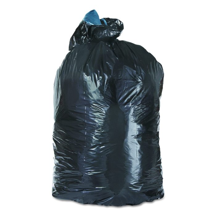 208074 Low-Density Can Liners, 45 gal, 1.6 mil, 23" x 46", Black, Flat Pack, 100/Carton - Image 1