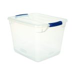 Clever Store Basic Latch-Lid Container, 7.5 gal, 13.37" x 18.75" x 10.5", Clear