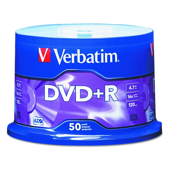 233493 Dvd+r Recordable Disc, 4.7 Gb, 16x, Spindle, Matte Silver, 50/pack - Image 1