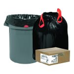 Heavy-Duty Trash Bags, Drawstring, 33 gal, 1.2 mil, 33.5" x 38", Black, 25 Bags/Roll, 6 Rolls/Box