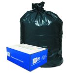 Linear Low-Density Can Liners, 56 gal, 0.9 mil, 43" x 47", Black, 10 Bags/Roll, 10 Rolls/Carton
