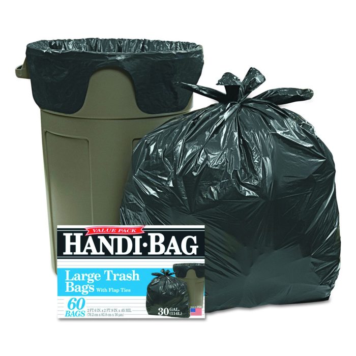 236650 Super Value Pack Can Liners, 30 gal, 0.65 mil, 30" x 33", Black, 60/Box - Image 1