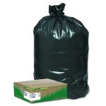 Linear Low Density Large Trash and Yard Bags, Open-Face, 33 gal, 0.9 mil, 32.5" x 40", Black, 80/Carton