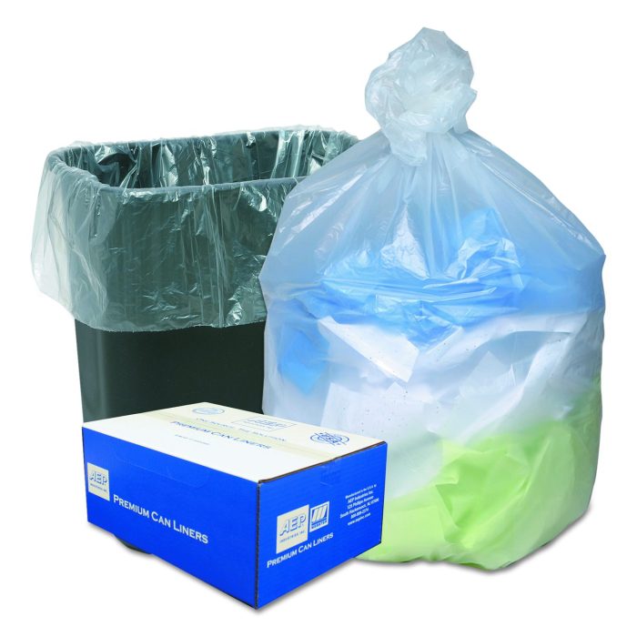 236641 Can Liners, 16 gal, 8 mic, 24" x 33", Natural, 50 Bags/Roll, 4 Rolls/Carton - Image 1