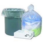 Can Liners, 33 gal, 11 mic, 33" x 40", Natural, 10 Bags/Roll, 10 Rolls/Carton