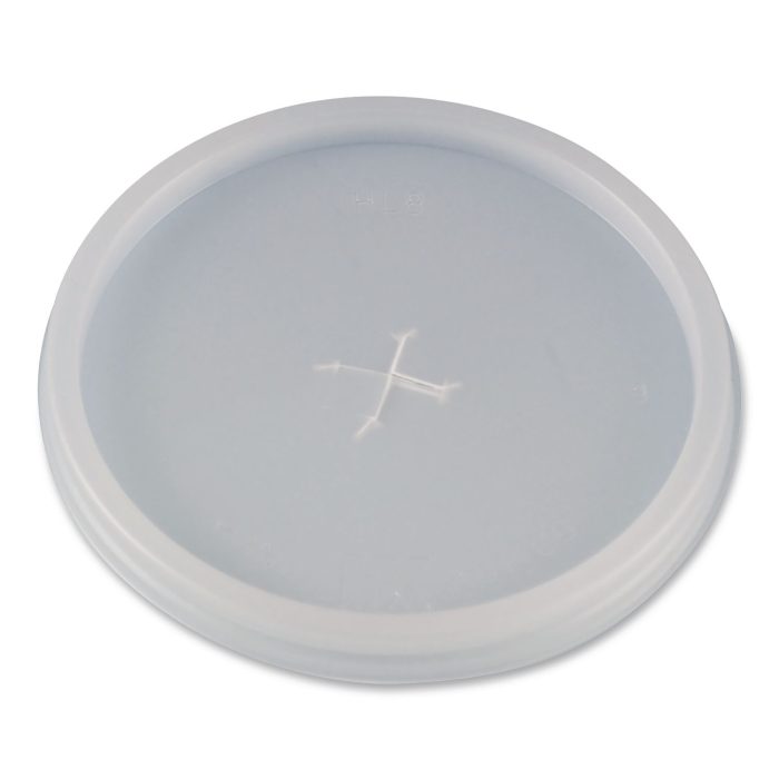 15111633 Plastic Lids for Foam Cups and Bowls, Slotted, Fits 8 oz to 10 oz Hot Cup, Translucent, 1,000/Carton - Image 1