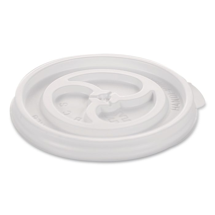 15111634 Plastic Lids for Foam Cups and Bowls, Slotted, Fits 8 oz to 10 oz Hot Cup, White, 1,000/Carton - Image 1