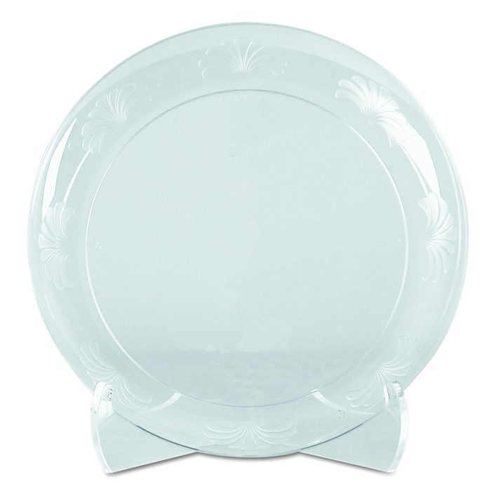 209211 Designerware Plates, Plastic, 6" dia, Clear, 10/Pack, 18 Packs/Carton - Image 1