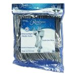 Reflections Heavyweight Plastic Utensils, Fork, Silver, 40/Pack