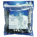 Reflections Heavyweight Plastic Utensils, Spoon, Silver, 40/Pack, 8 Packs/Carton