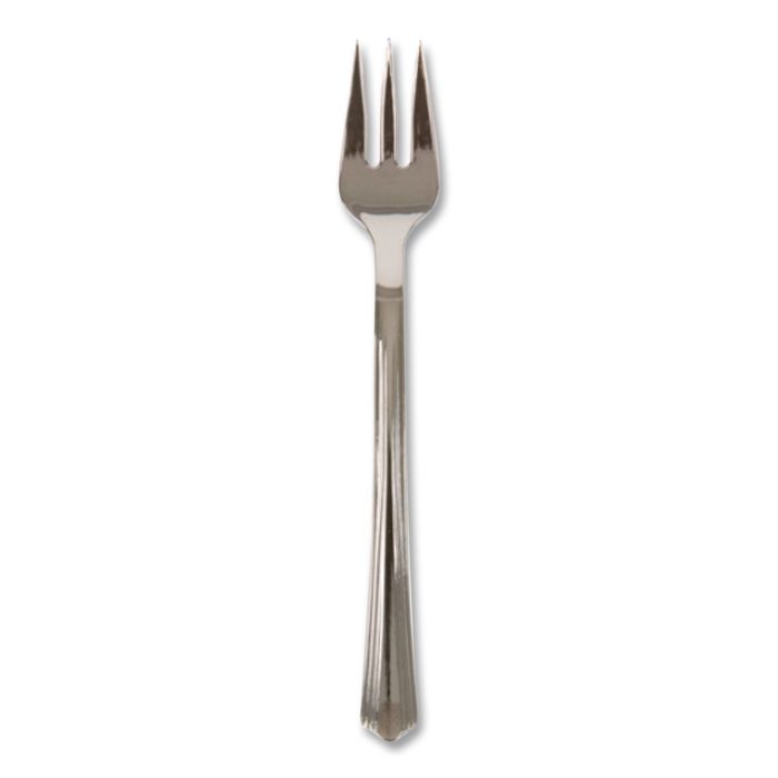 15143432 Petite Tasting Fork, Polystyrene, Silver, 400/Carton - Image 1