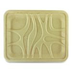 Laminated Fiber Meat and Produce Trays, PLA Lined, PFAS Free, 9.1 x 7.1 x 0.7, Natural, Paper, 500/Carton