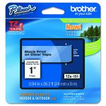 Tze Standard Adhesive Laminated Labeling Tape, 0.94" X 26.2 Ft, Black On Clear