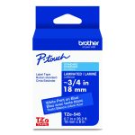Tze Standard Adhesive Laminated Labeling Tape, 0.7" X 26.2 Ft, White On Blue
