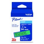 Tze Laminated Removable Label Tapes, 0.94" X 26.2 Ft, Black On Green