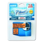 Tz Standard Adhesive Laminated Labeling Tape, 0.7" X 16.4 Ft, Black On Fluorescent Orange