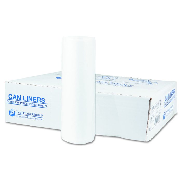 280795 Institutional Low-Density Can Liners, 55 gal, 0.8 mil, 36" x 58", Natural, Interleaved Roll, 25 Bags/Roll, 8 Rolls/Carton - Image 1