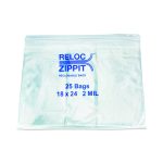Zippit Resealable Bags, 2 mil, 18 x 24, Clear, 25 Bags/Pack, 10 Packs/Carton
