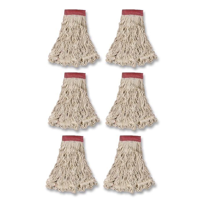 15187678 Swinger Loop Wet Mop Head, Large, Cotton/synthetic, White, 6/carton - Image 1