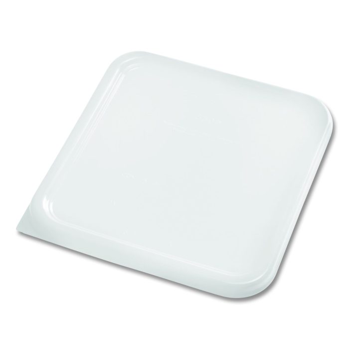 897984 SpaceSaver Square Container Lids, 8.8 x 8.75, White, Plastic, 12/Carton - Image 1